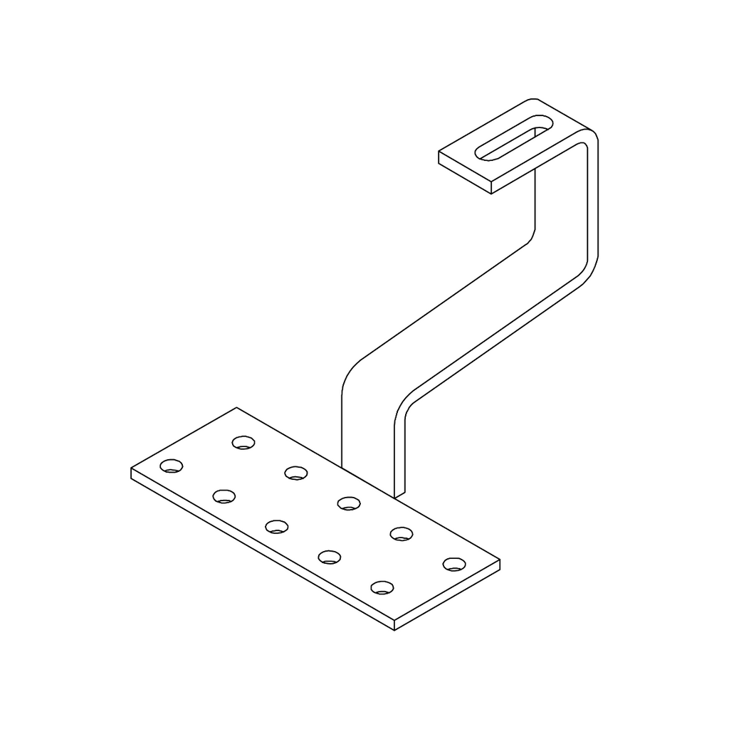 K2 Systems Dachhaken für Pfannenziegel – SolidRail Montage (Edelstahl 1.4016) - 50 × 60 × 5 mm