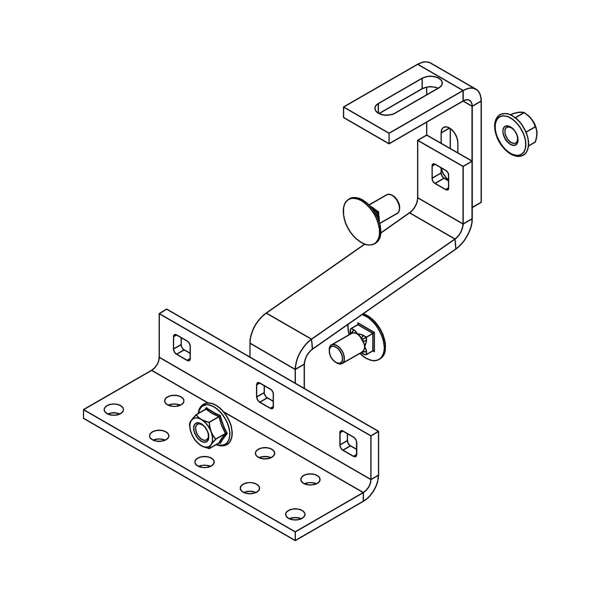 K2 Systems Dachhaken SolidHook Vario 2 – 2-fach höhenverstellbar für Pfannenziegel (Edelstahl 1.4016)