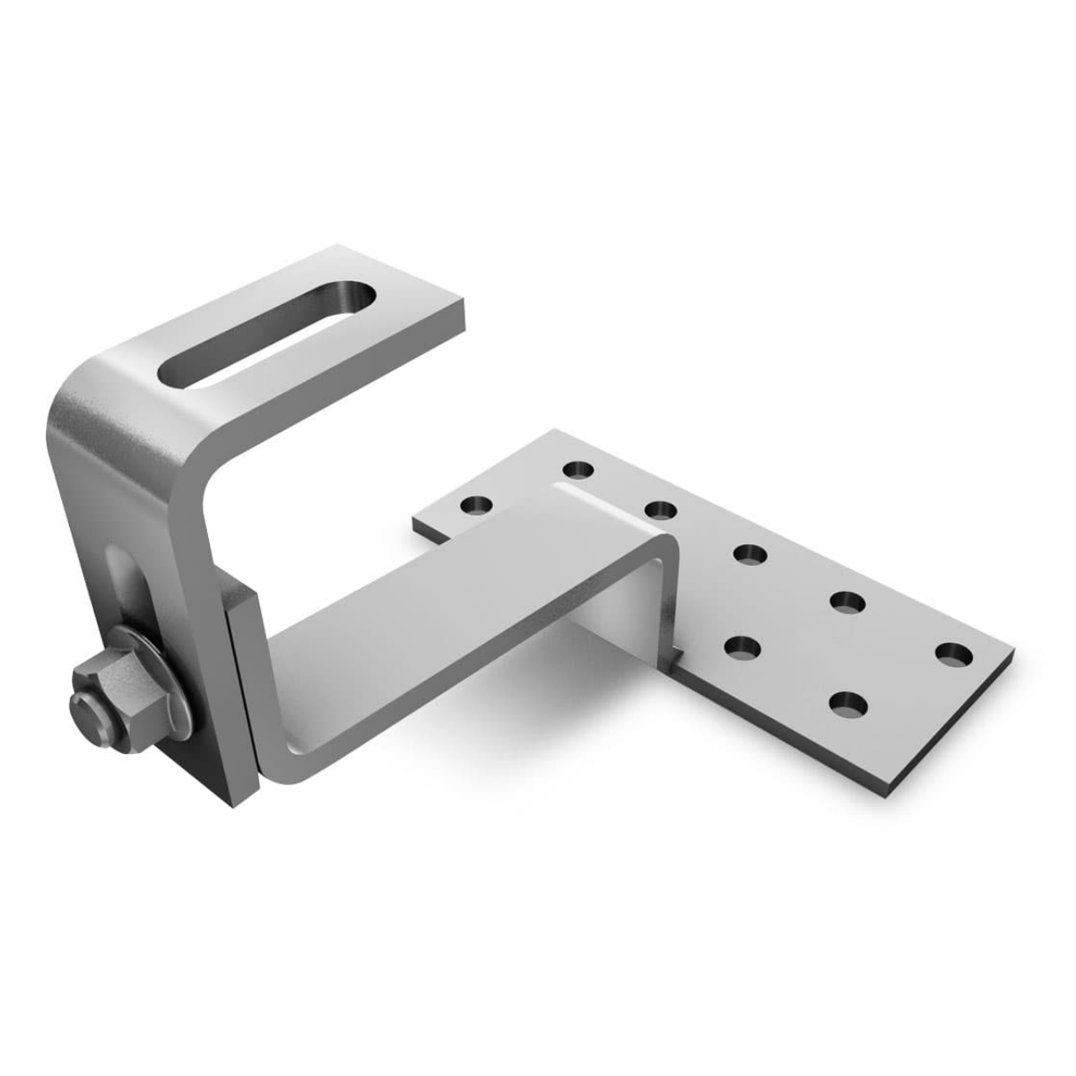 K2 Systems Dachhaken SolidHook Vario 1 – 1-fach höhenverstellbar für Pfannenziegel (Edelstahl 1.4016) -  150 × 60 × 5 mm