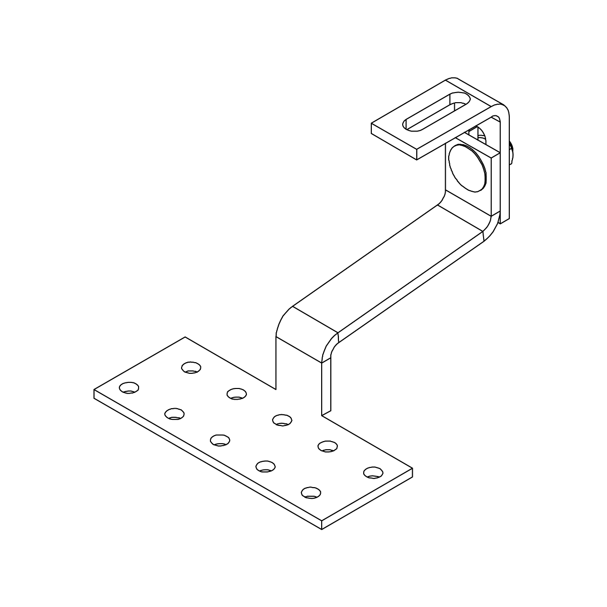 K2 Systems Dachhaken SolidHook Vario 1 – 1-fach höhenverstellbar für Pfannenziegel (Edelstahl 1.4016) -  150 × 60 × 5 mm