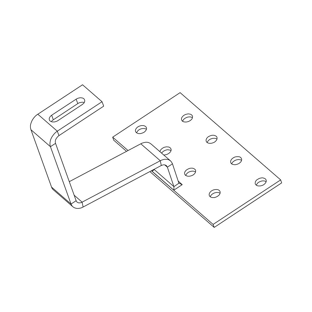 K2 Systems Dachhaken für Pfannenziegel – SolidRail Montage (Edelstahl 1.4016) - 180 × 80 × 4 mm