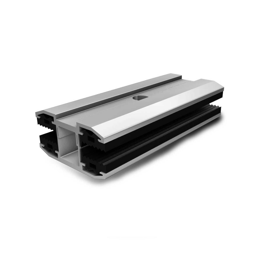 Modulmittelklemme für Laminatmodule – 6,8–8,0 mm Glasstärke (Aluminium, EPDM)