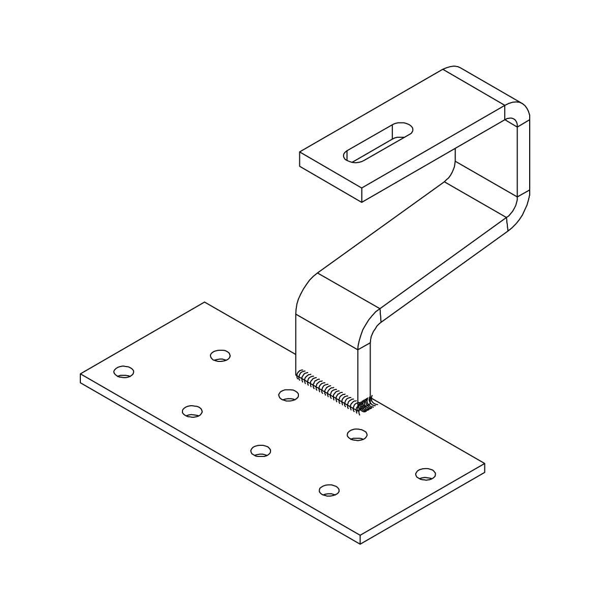 K2 Systems Dachhaken für Pfannenziegel – SolidRail Montage (Edelstahl 1.4016) - 180 × 80 × 5 mm