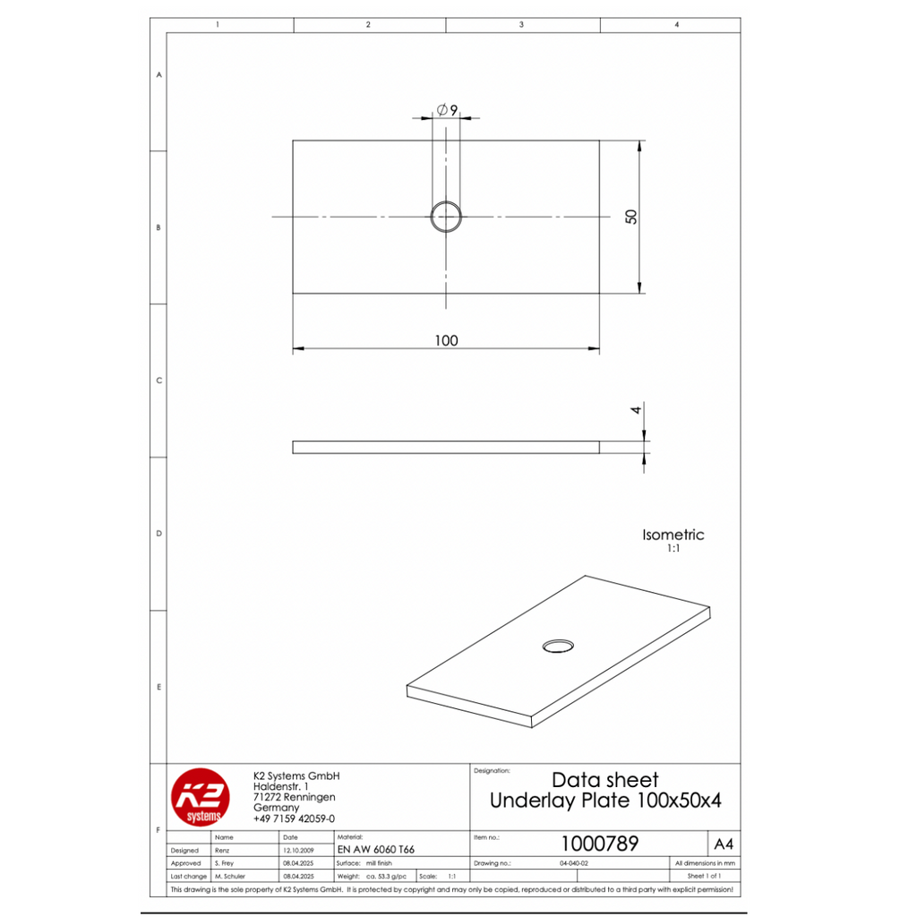 Unterlegblech – Aluminium