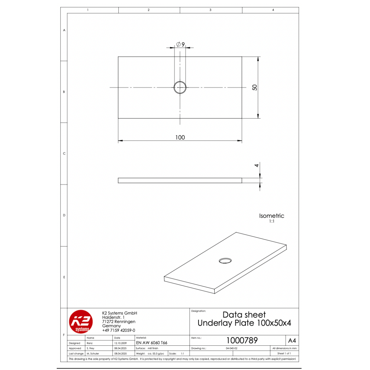 Unterlegblech – Aluminium