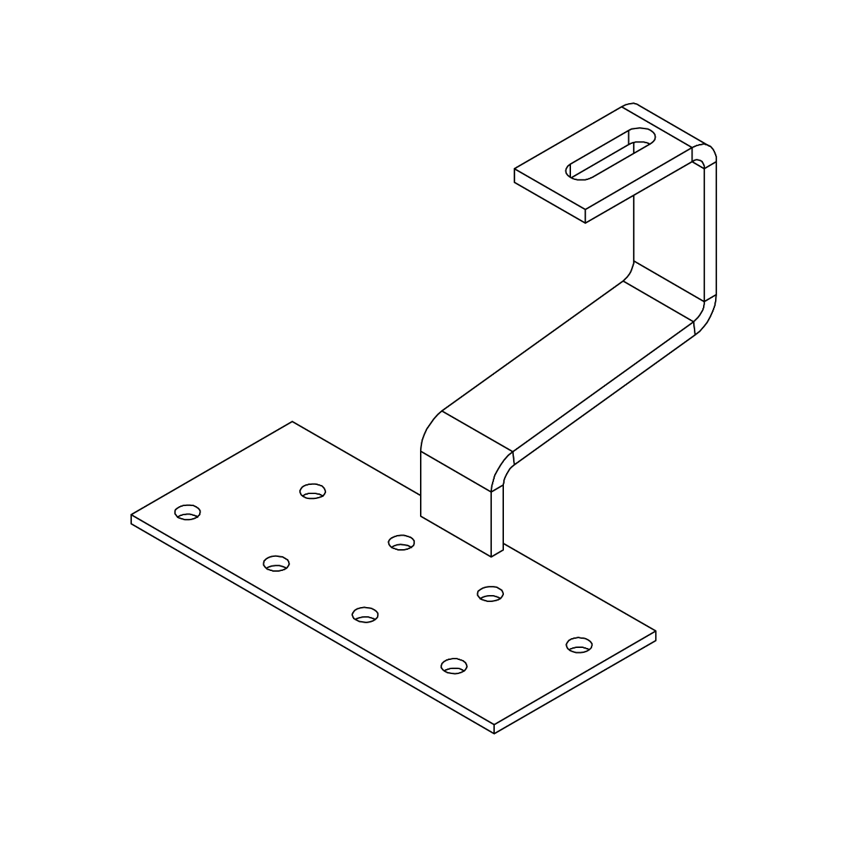 K2 Systems Dachhaken für Pfannenziegel – SolidRail Montage (Edelstahl 1.4016) - 180 × 80 × 4 mm