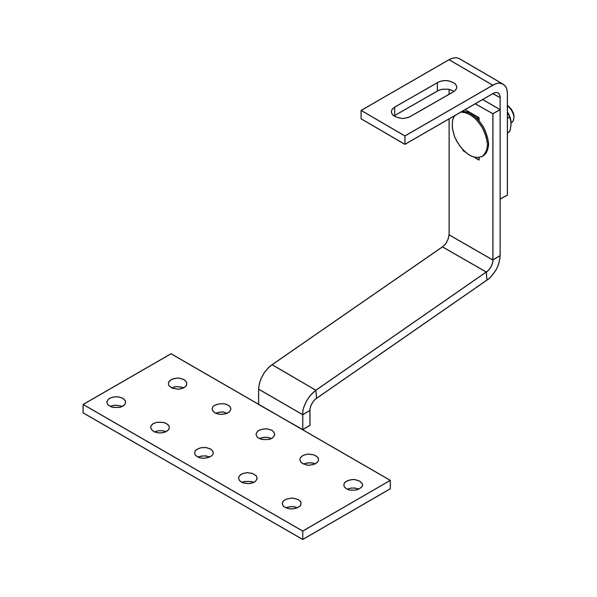K2 Systems Dachhaken SolidHook Coppo – 1-fach höhenverstellbar für Coppo-Ziegel (Edelstahl 1.4016) - 150 × 60 × 5 mm