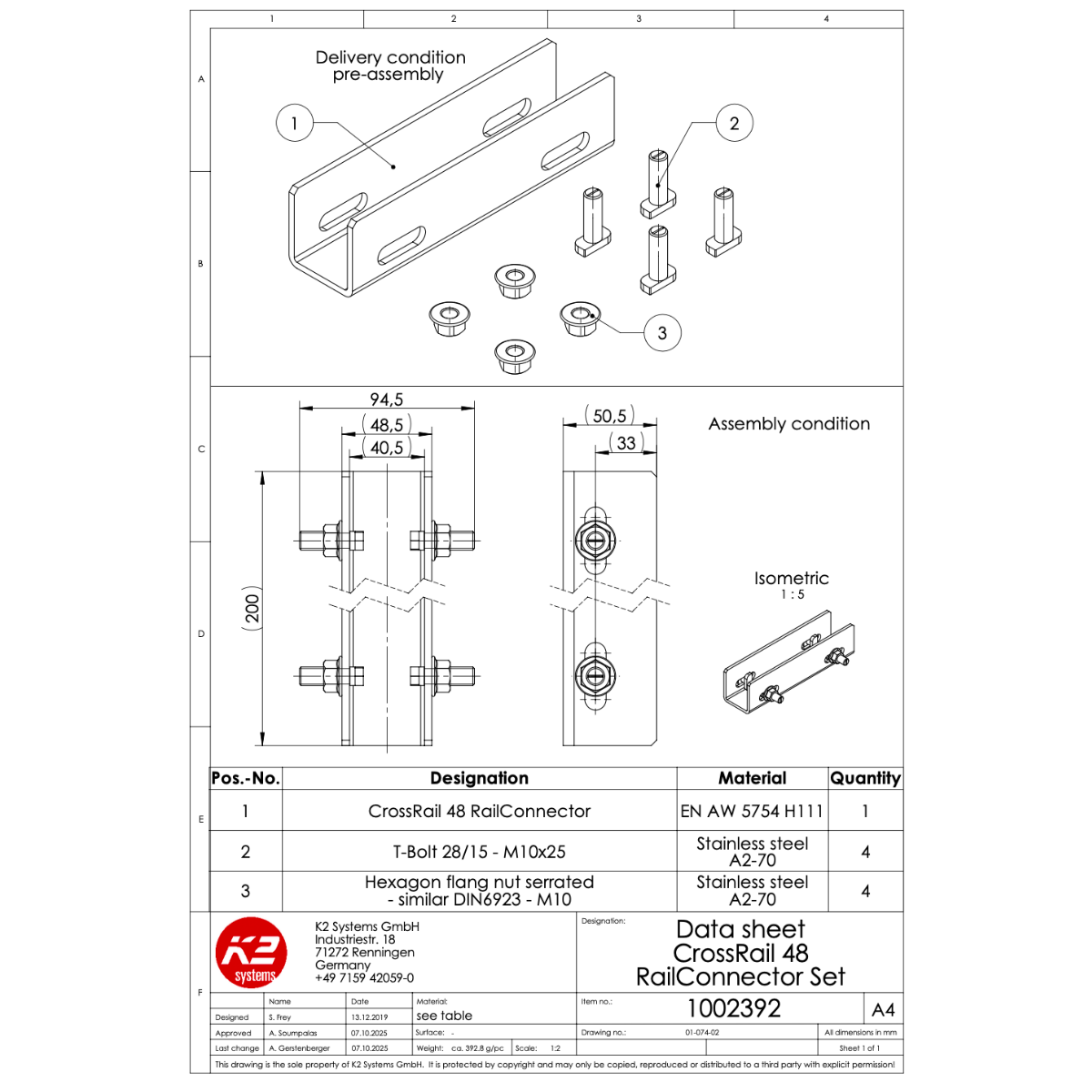 Schienenverbinder Set – für K2 CrossRail 48