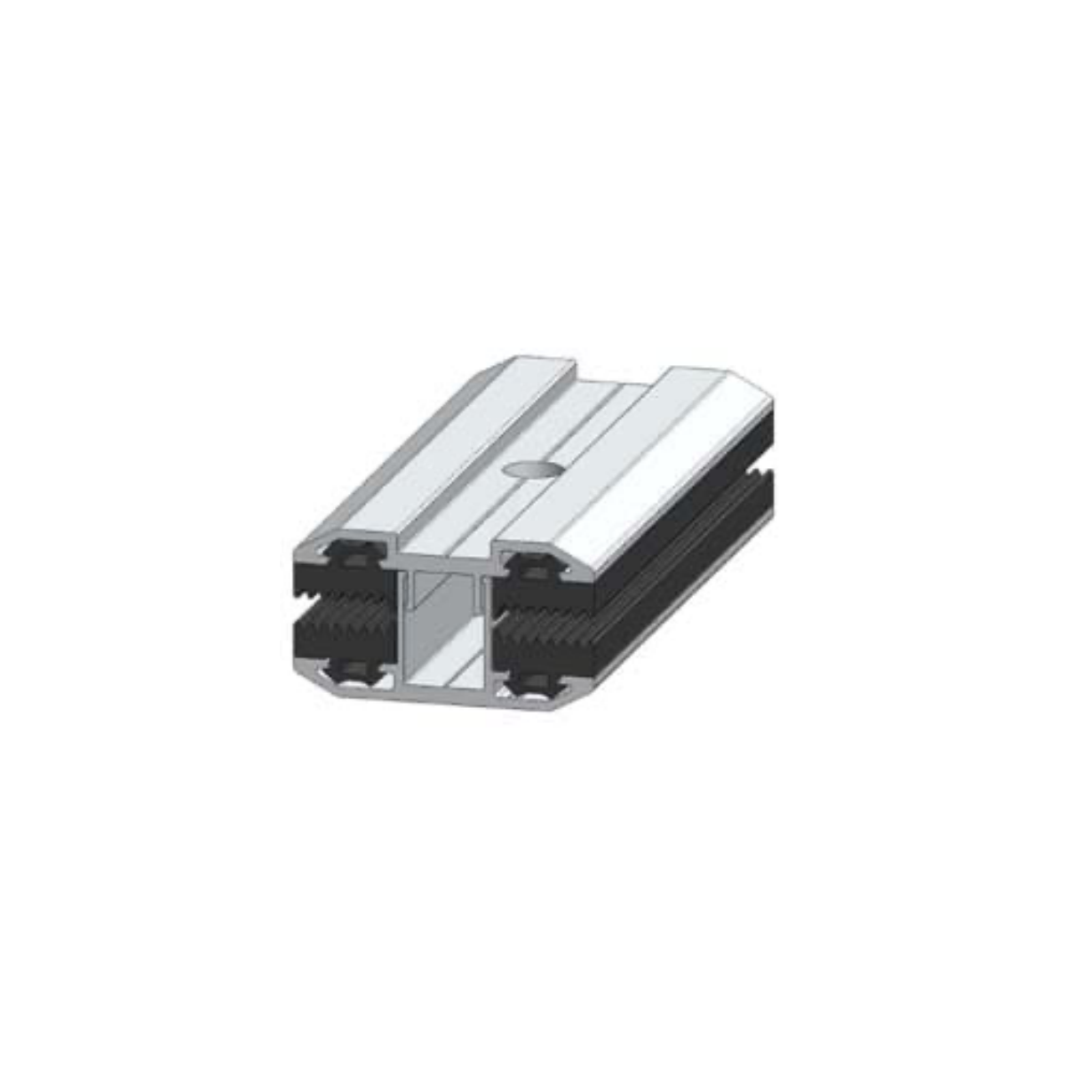 Laminatmittelklemme CLICK 5.0 – für 5,0–6,2 mm Glasstärke, 100 mm Länge (Aluminium EN AW 6063-T66, EPDM)