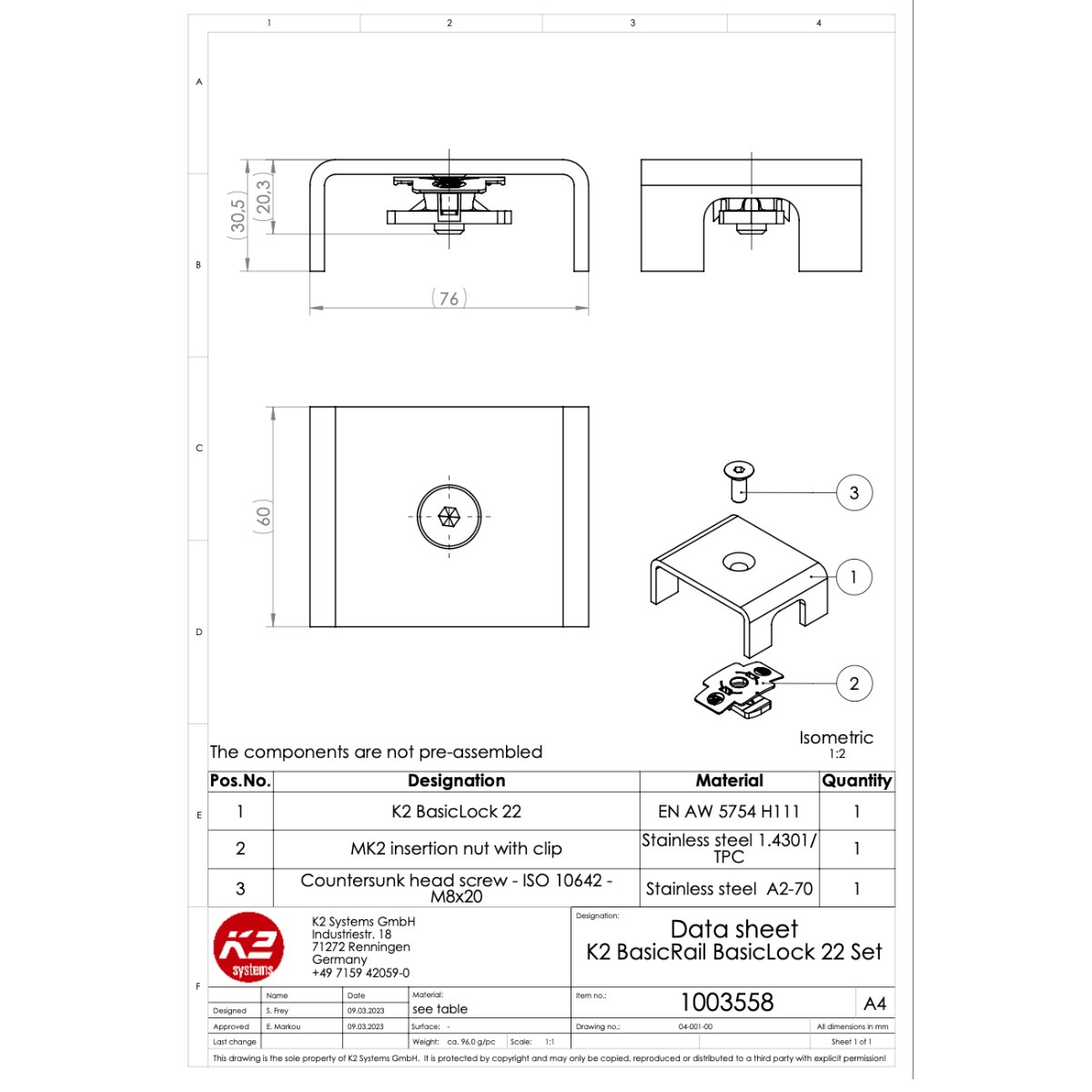 Montagesicherung – K2 BasicRail 22