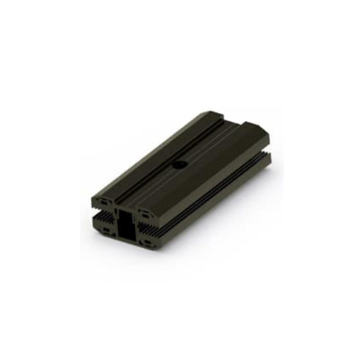 Laminatmittelklemme CLICK 5.0 – schwarz eloxiert, 100 mm Länge, 5,0–6,2 mm Glasstärke (Aluminium EN AW 6063 T66, EPDM)