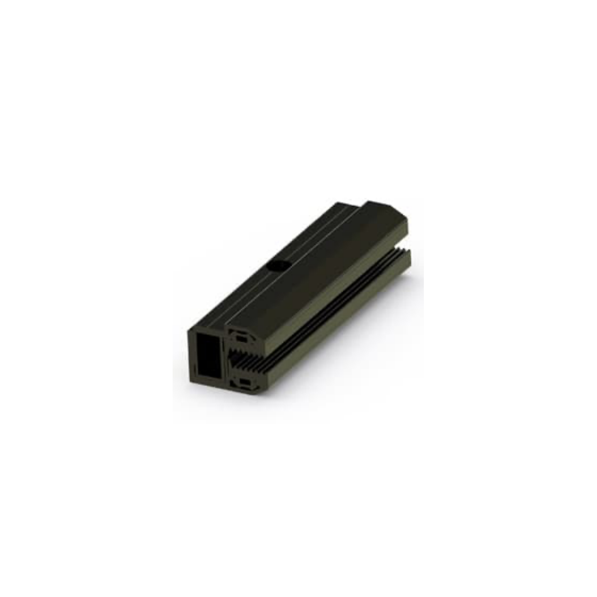 Laminatendklemme CLICK 5.0 – schwarz eloxiert, 100 mm Länge, 5,0–6,2 mm Glasstärke (Aluminium EN AW 6063-T66, EPDM)