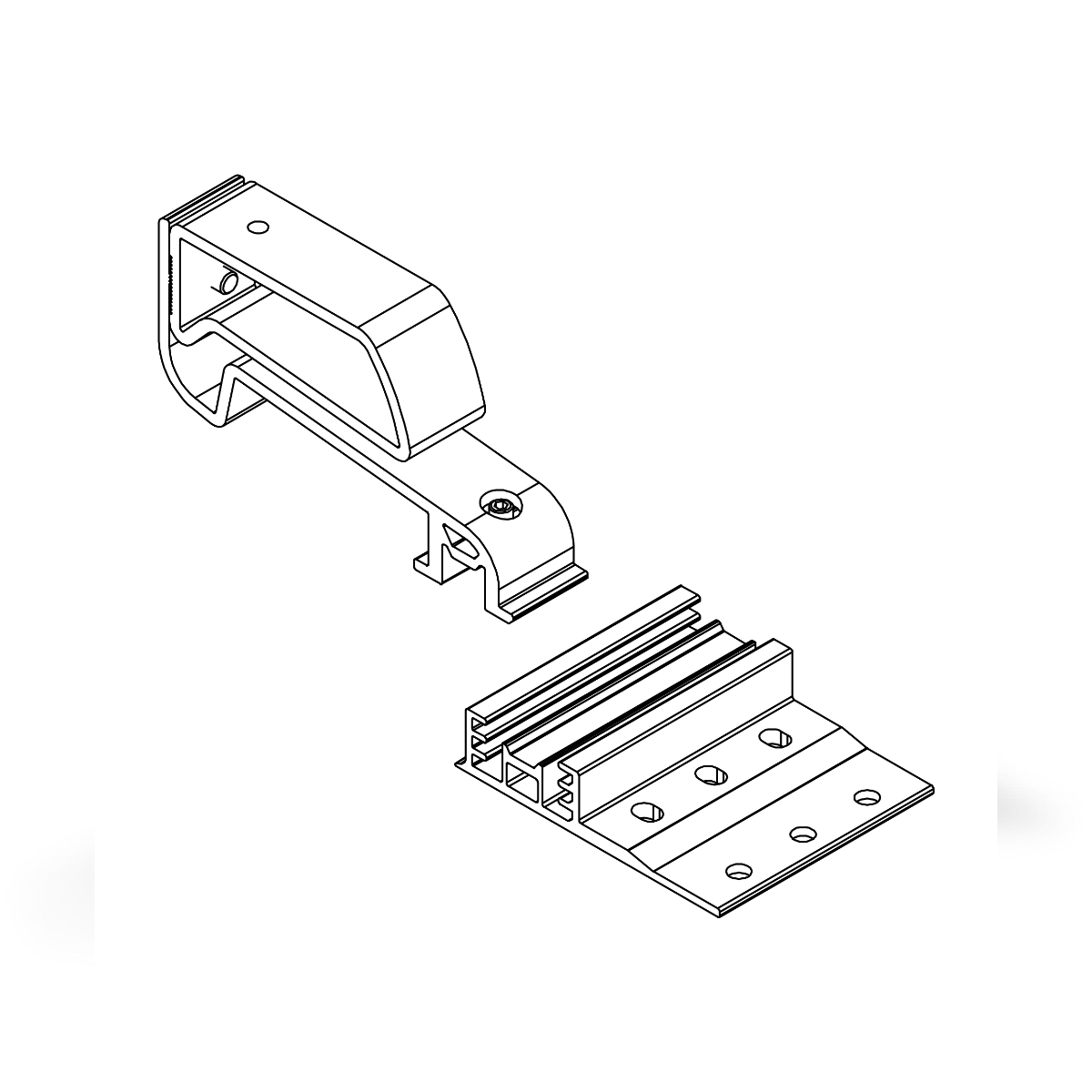 K2 Systems Dachhaken für Stahldachplatten – 3-fach höhenverstellbar, ohne Dachaussparung (Aluminium EN AW-6063 T66)
