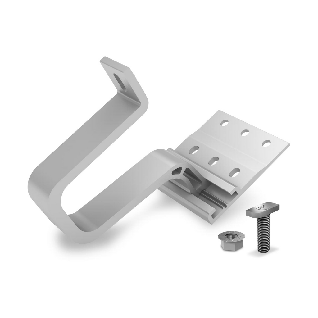 K2 Systems Dachhaken für Ziegeleindeckung – SingleRail Montage inkl. Befestigung (Aluminium EN AW-6063 T66)