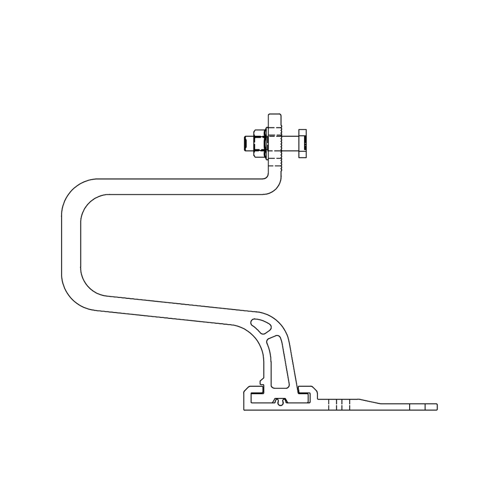 K2 Systems Dachhaken für Ziegeleindeckung – SingleRail Montage inkl. Befestigung (Aluminium EN AW-6063 T66)