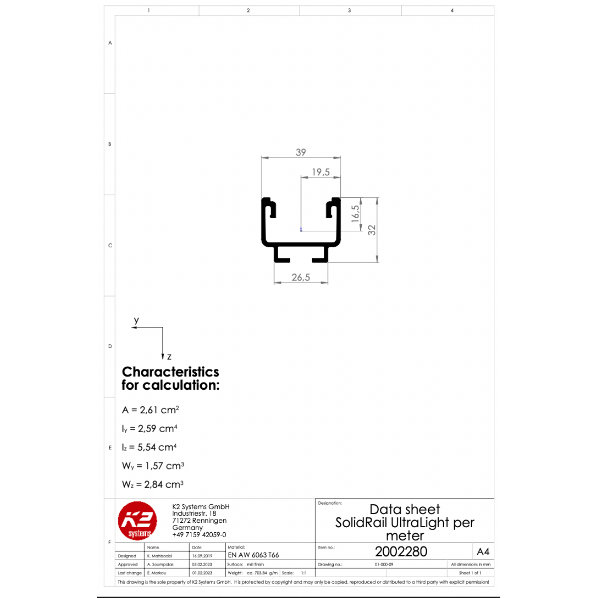 Montageschiene K2 Base – 2,10 m