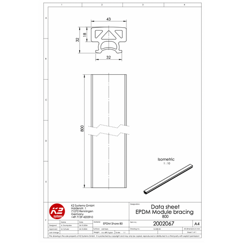 EPDM Auflage – Buddy SingleRail System