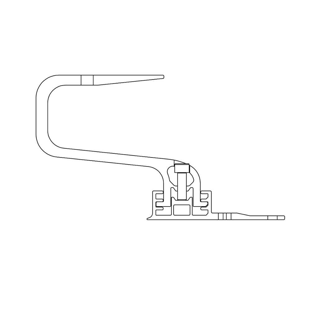K2 Systems Dachhaken – 3-fach höhenverstellbar, vertikale SolidRail Montage (Aluminium EN AW-6063 T66) - 124 × 100 mm