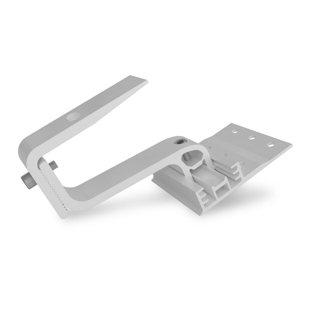 K2 Systems Dachhaken – 3-fach höhenverstellbar mit zusätzlicher Bügelverstellung, vertikale SolidRail Montage (Aluminium EN AW-6063 T66) - 124 × 100 mm