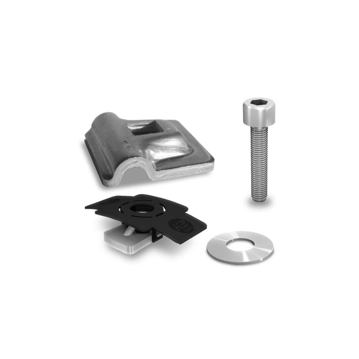 Blitzschutzklemme – für Blitzschutzkabel Ø 8 mm inkl. MK2, Washer & Zylinderschraube