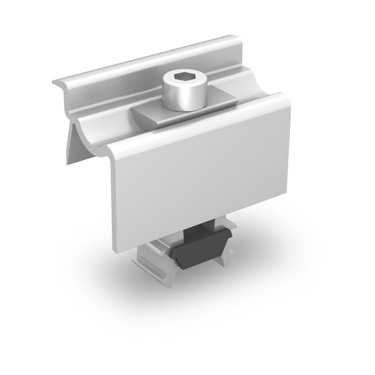 Universal Modulendklemme – Klickfunktion für Rahmenhöhen 30–42 mm (Aluminium / Edelstahl A2 / POM)