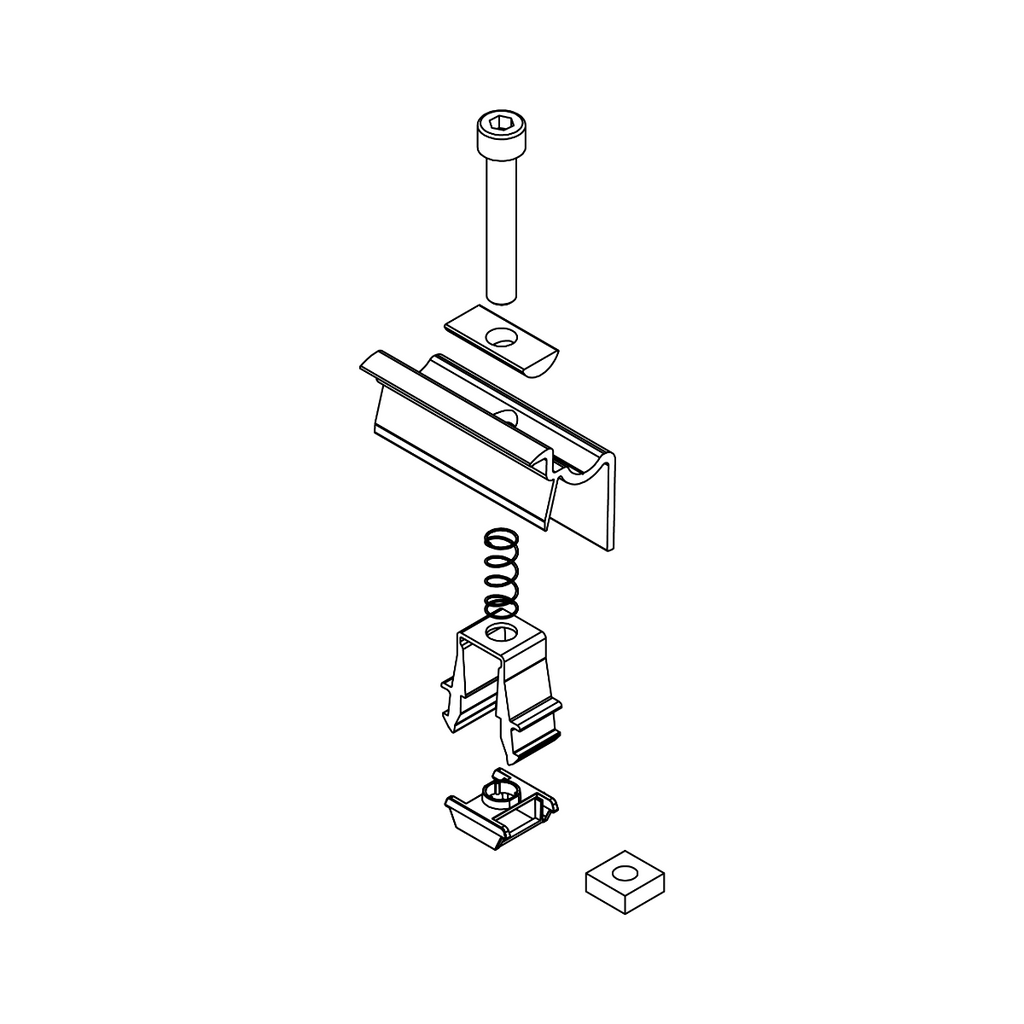 Universal Modulendklemme – Klickfunktion für Rahmenhöhen 30–42 mm (Aluminium / Edelstahl A2 / POM)