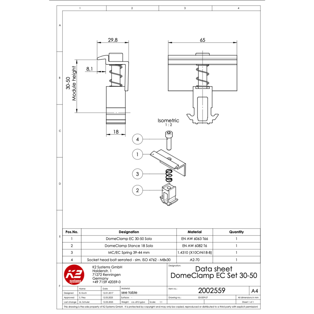 Universalendklemmen Set – für K2 Dome 6 System (Aluminium / Edelstahl)