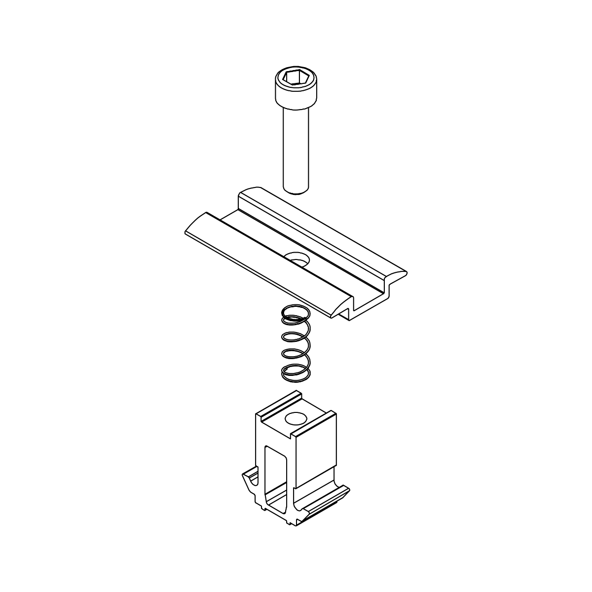 Universalmittelklemmen Set – schwarz eloxiert, für K2 Dome 6 System (Aluminium / Edelstahl)