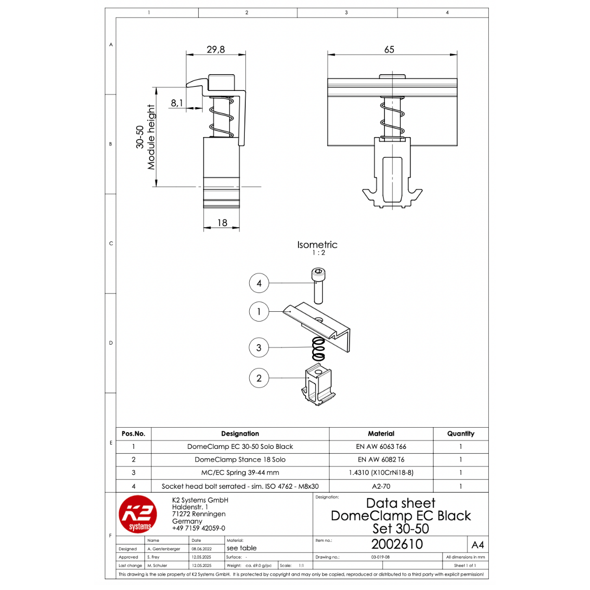 Universalendklemmen Set – schwarz eloxiert, für K2 Dome 6 System (Aluminium / Edelstahl)