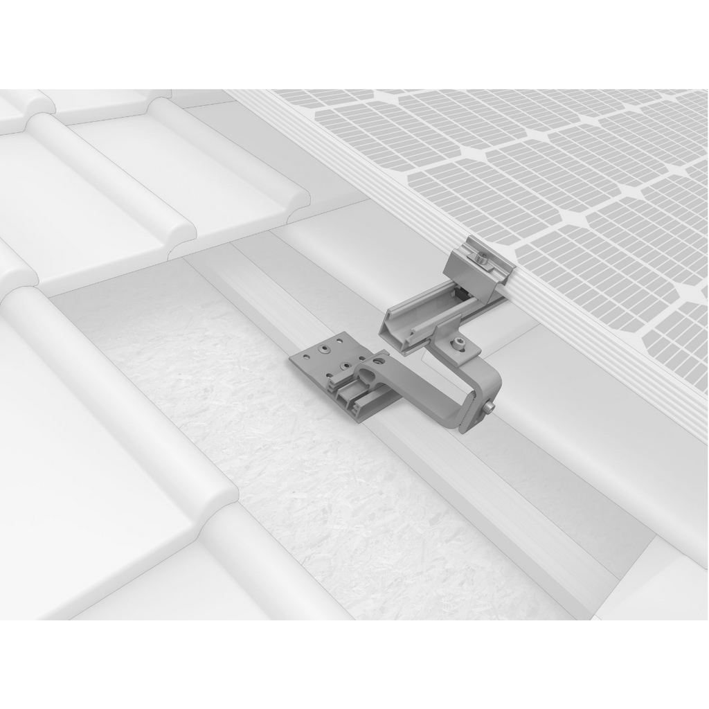 K2 Systems Dachhaken – 3-fach höhenverstellbar inkl. Climber 36/50 für SingleRail & CrossRail (Aluminium / Edelstahl A2)