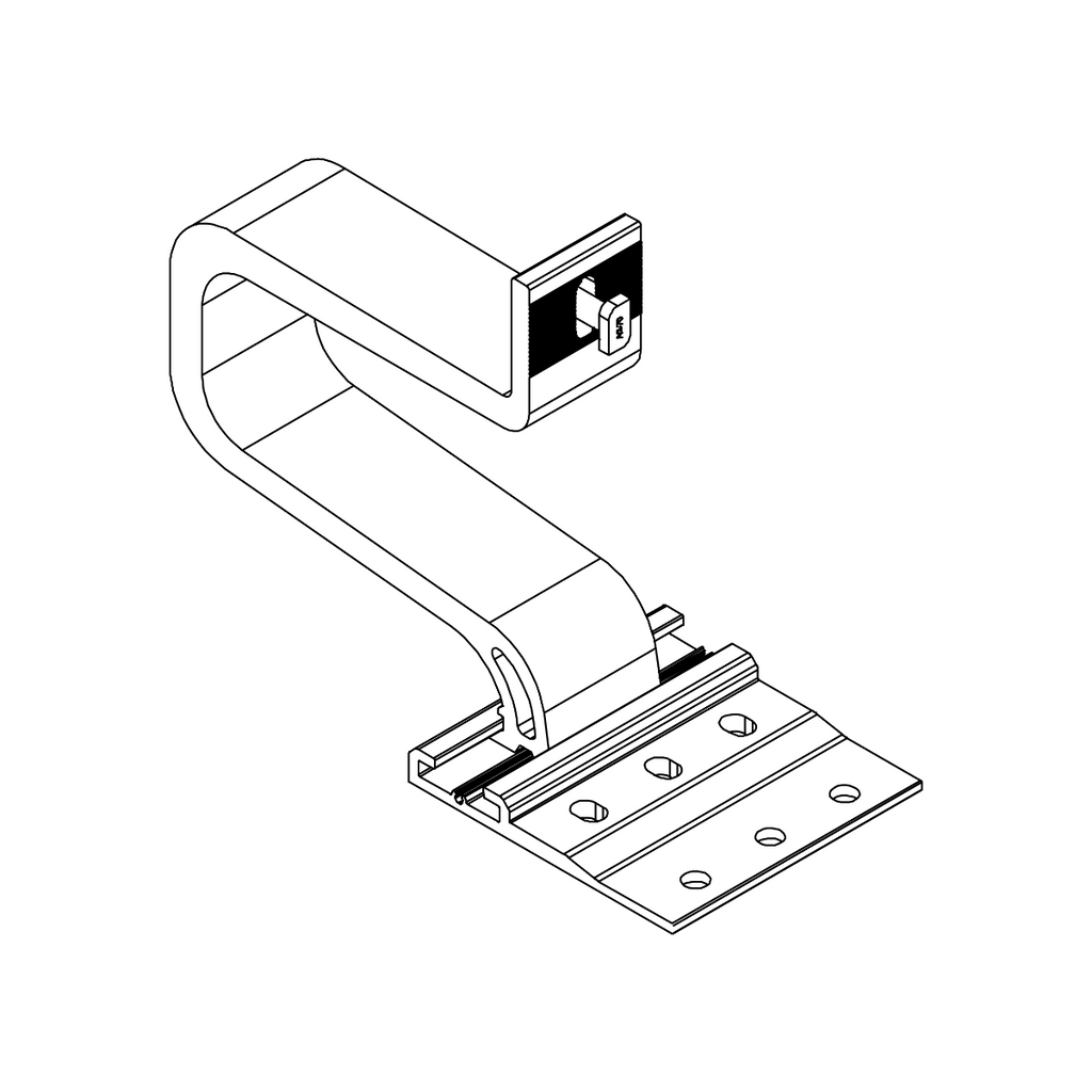 K2 Systems Dachhaken für Ziegeleindeckung – SingleRail Montage mit Blechdachziegel (Aluminium EN AW-6063 T66)