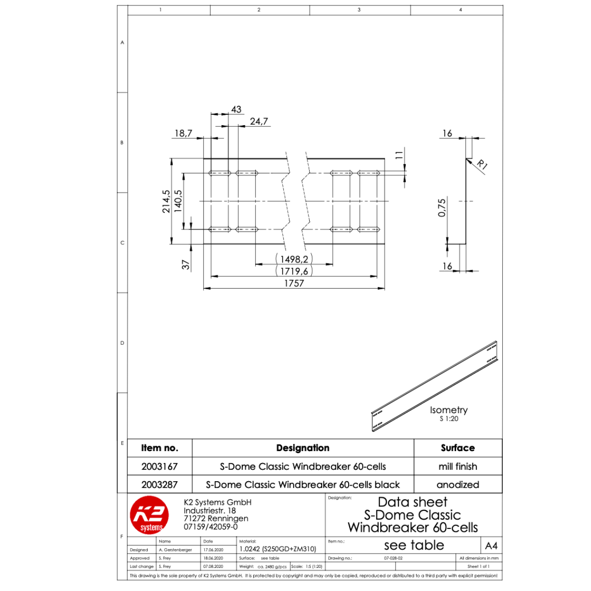 K2 Windbreaker – Windleitblech für Dome S1000