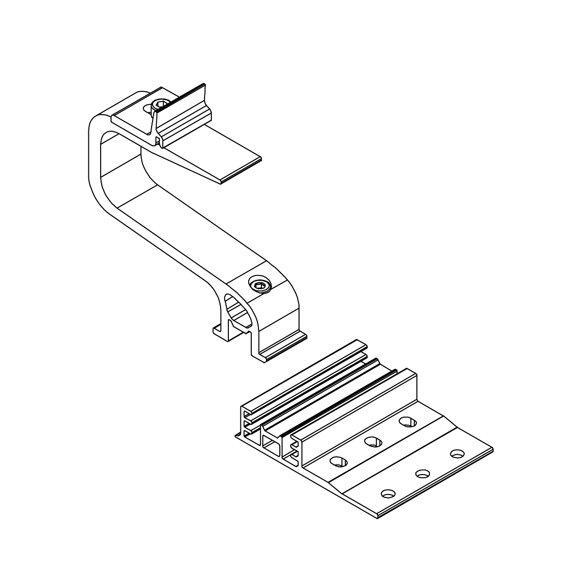 K2 Systems Dachhaken – 3-fach höhenverstellbar inkl. Climber 36/50 für SingleRail & CrossRail (Aluminium / Edelstahl A2)