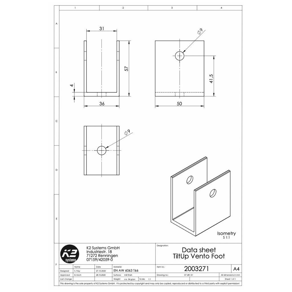 TiltUp Vento Fundamentverbinder – Verbindungselement