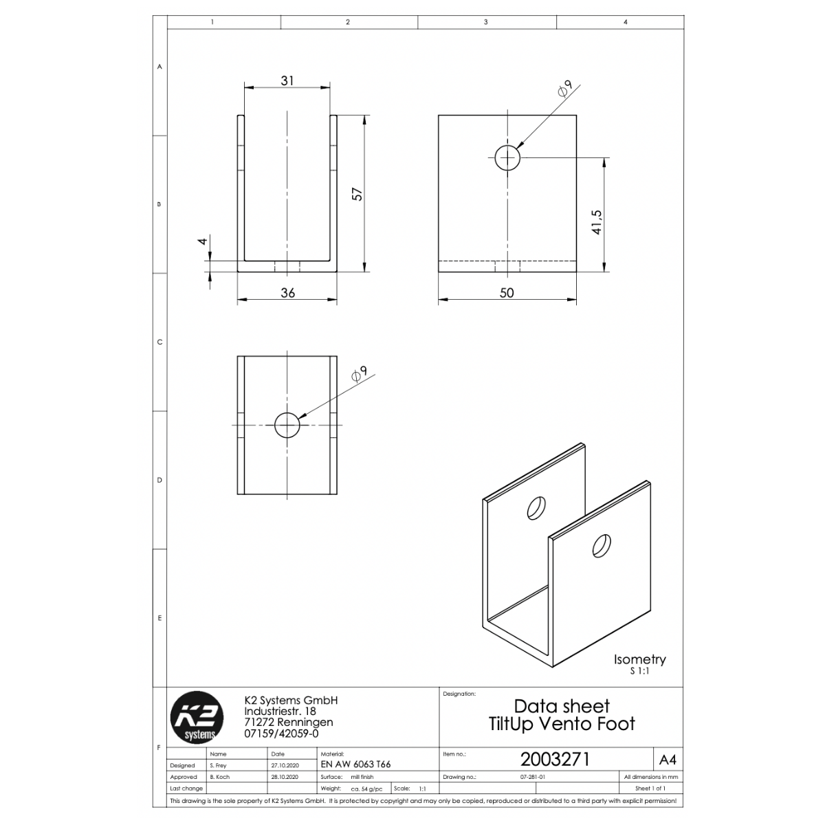 TiltUp Vento Fundamentverbinder – Verbindungselement