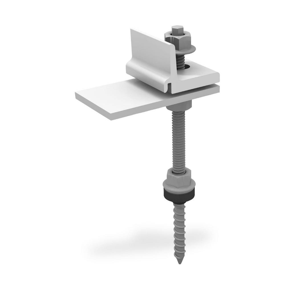 K2 SingleRail Stockschrauben Climber Set M10x180 – mit Faserzement-Dichtung für Wellfaserzement (Edelstahl A2 / Aluminium / EPDM)