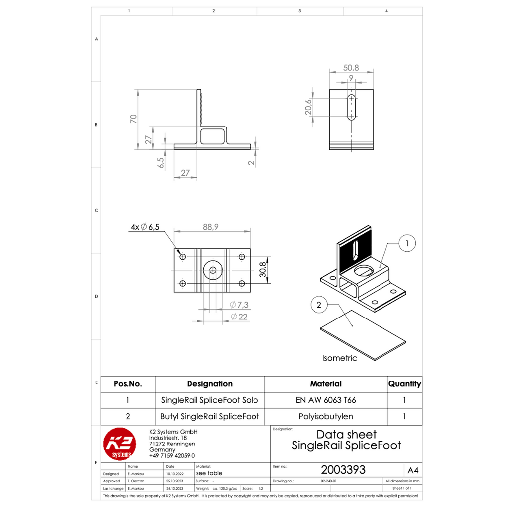 Aluminium Dachbefestigung – SingleRail Anbindung für Bitumendächer