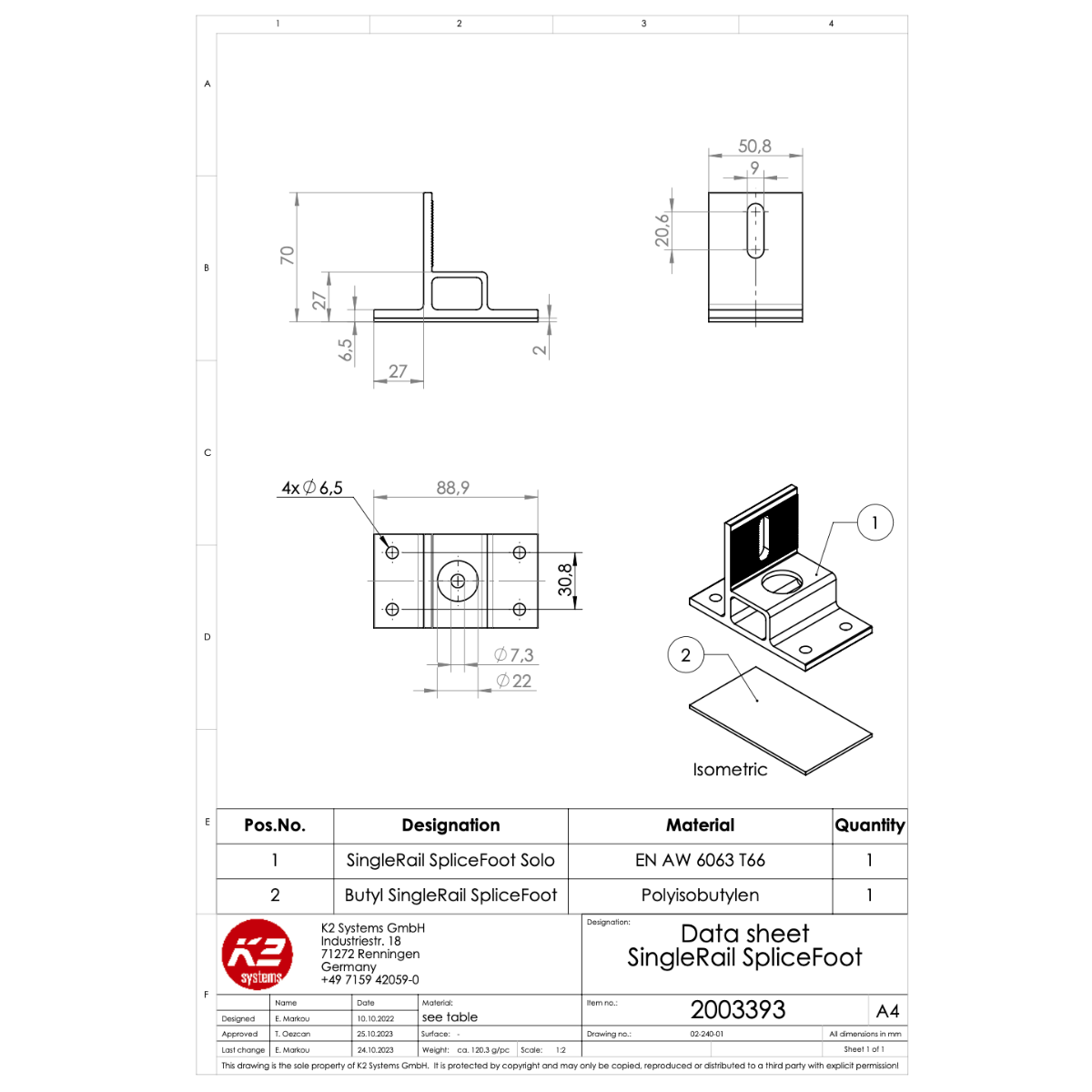 Aluminium Dachbefestigung – SingleRail Anbindung für Bitumendächer
