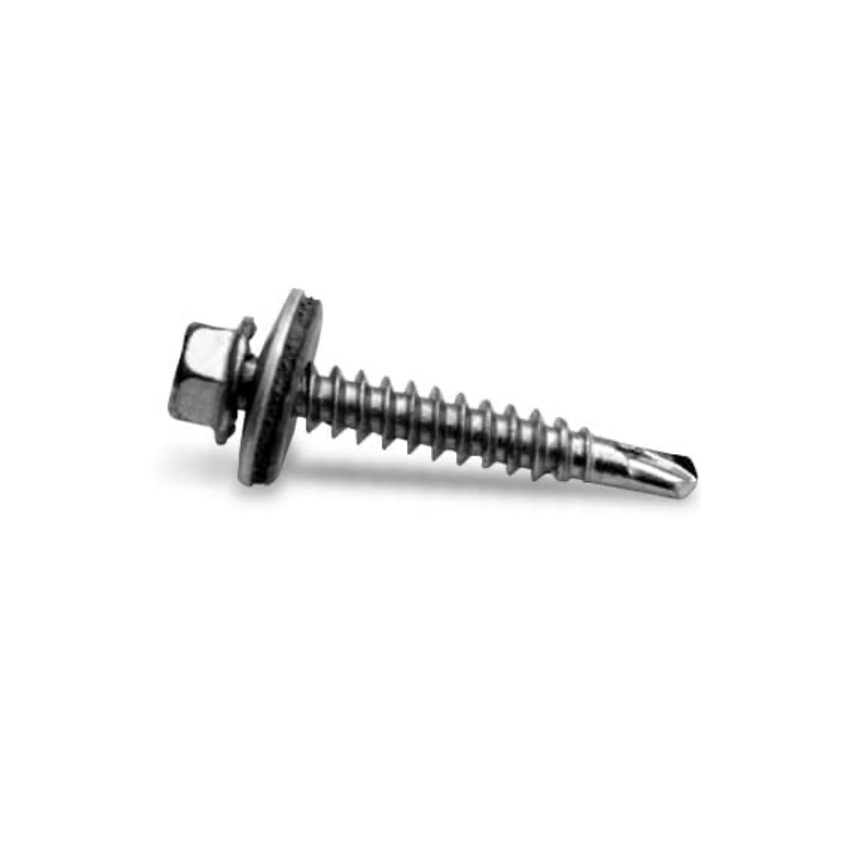 Selbstbohrende Sechskantblechschraube 6×40 mm – mit Ø16 mm Dichtscheibe, zugelassen (Edelstahl A2 / EPDM)