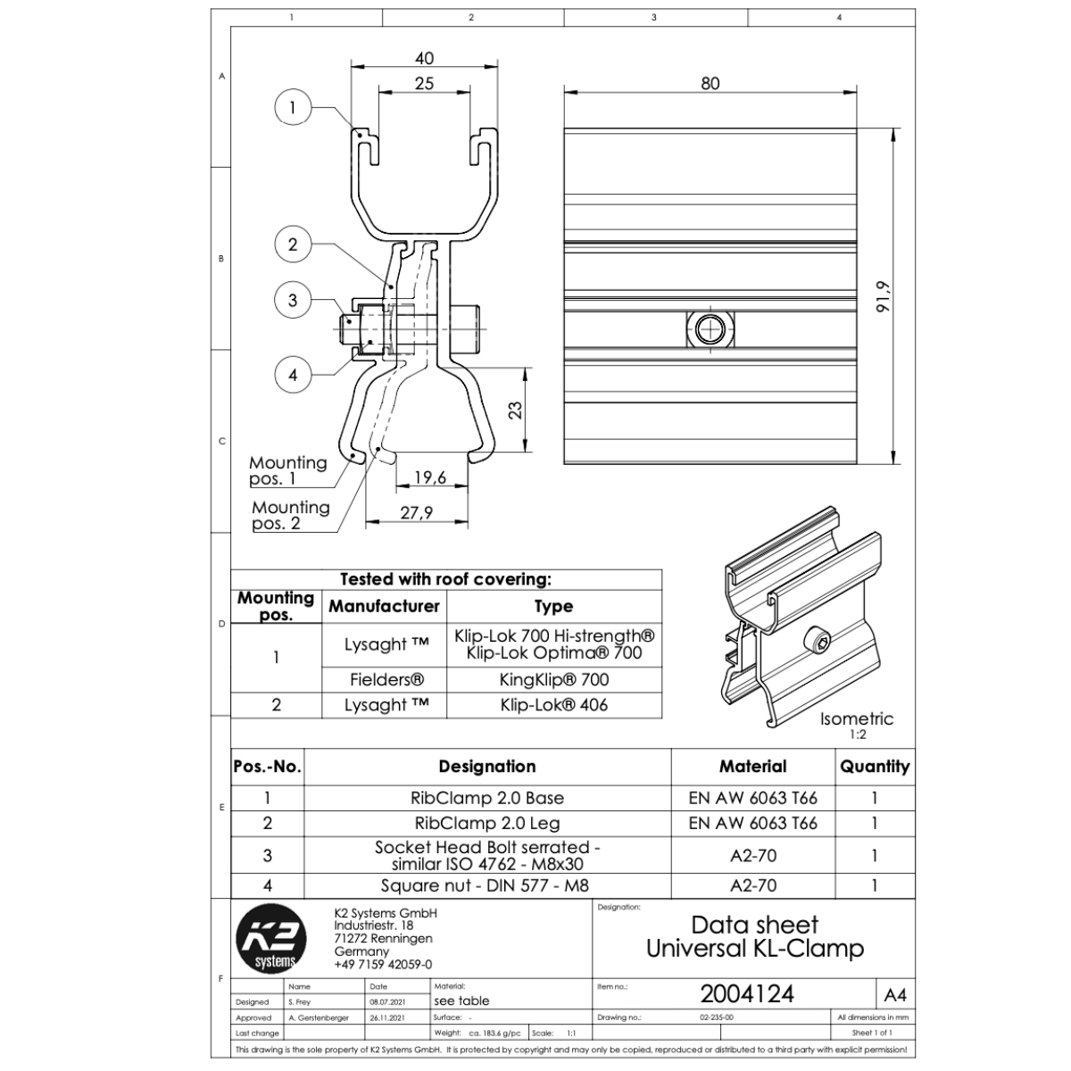 K2 Blechfalzklemme – Klip-Lok & KingKlip Systeme