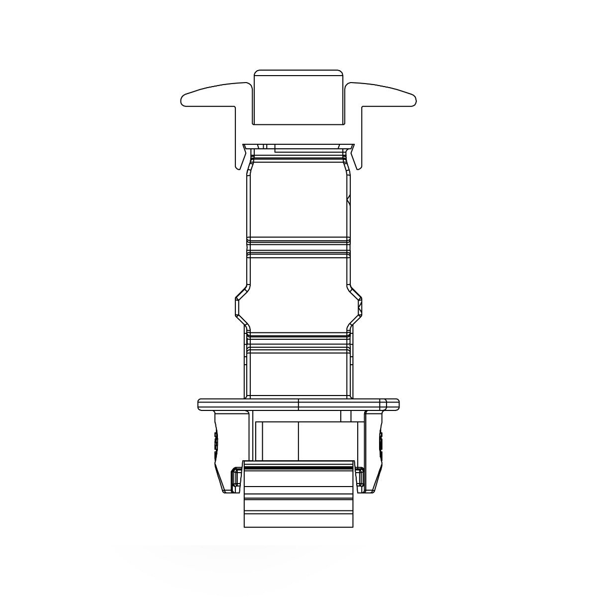 Universal Modulmittelklemme – schwarz eloxiert, für Rahmenhöhen 25–40 mm