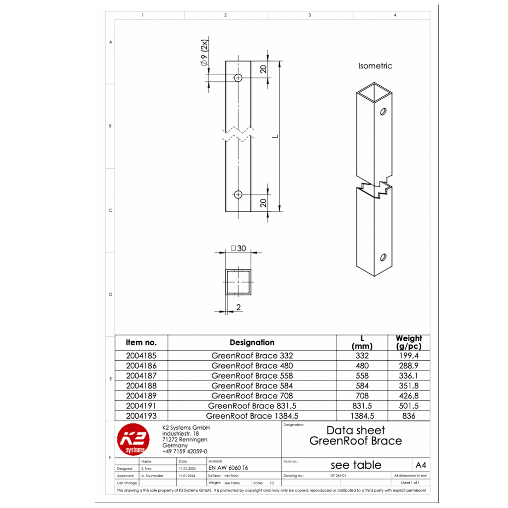 GreenRoof Vento – Strebe