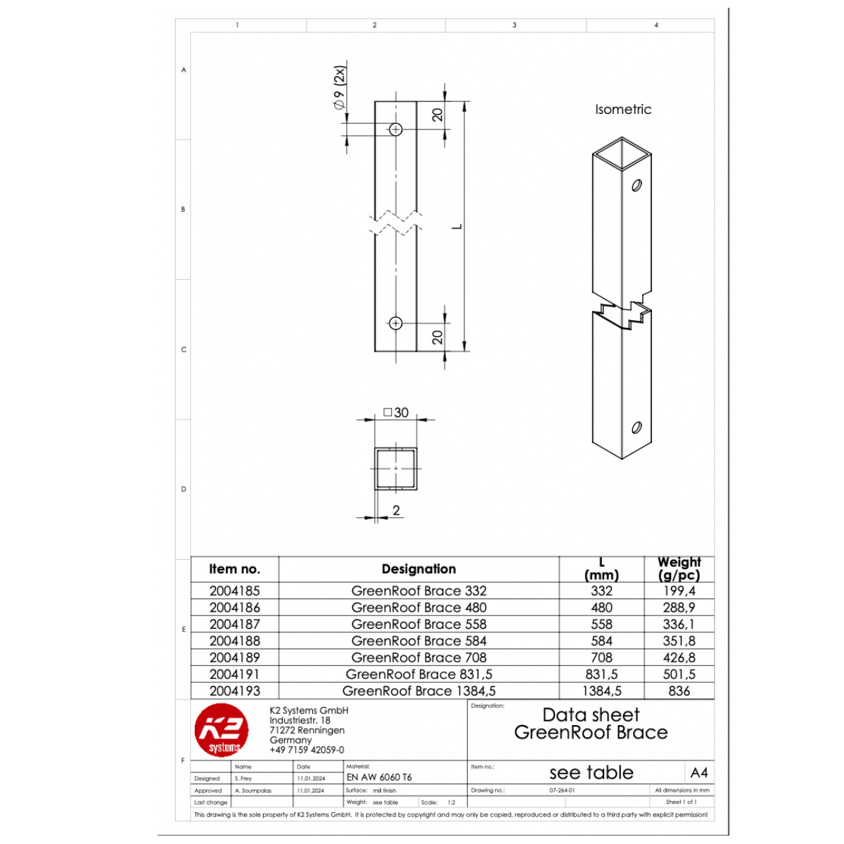 GreenRoof Vento – Strebe