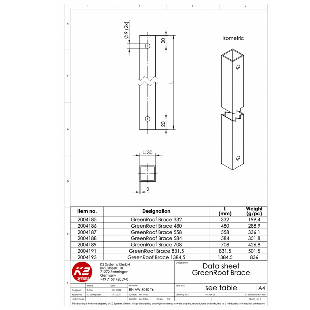 GreenRoof Vento – Strebe