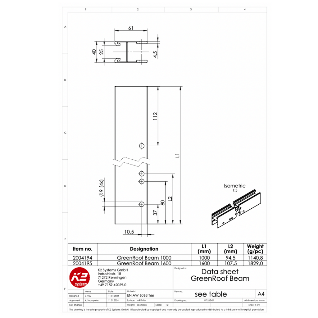 GreenRoof Vento – Obergurt