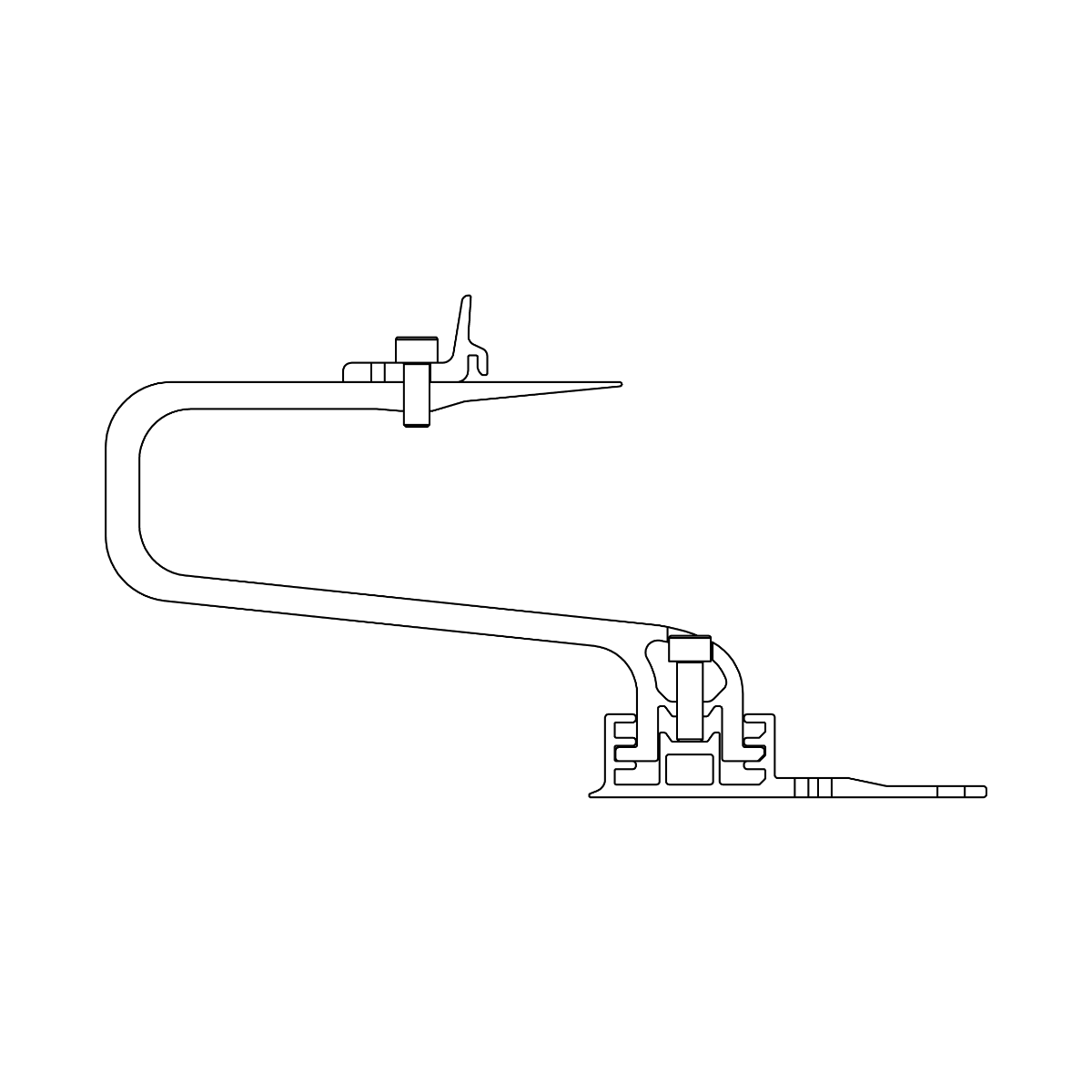 K2 Systems Dachhaken mit langem Ausleger – 3-fach höhenverstellbar inkl. Climber 36/50 für SingleRail & CrossRail (Aluminium / Edelstahl A2)