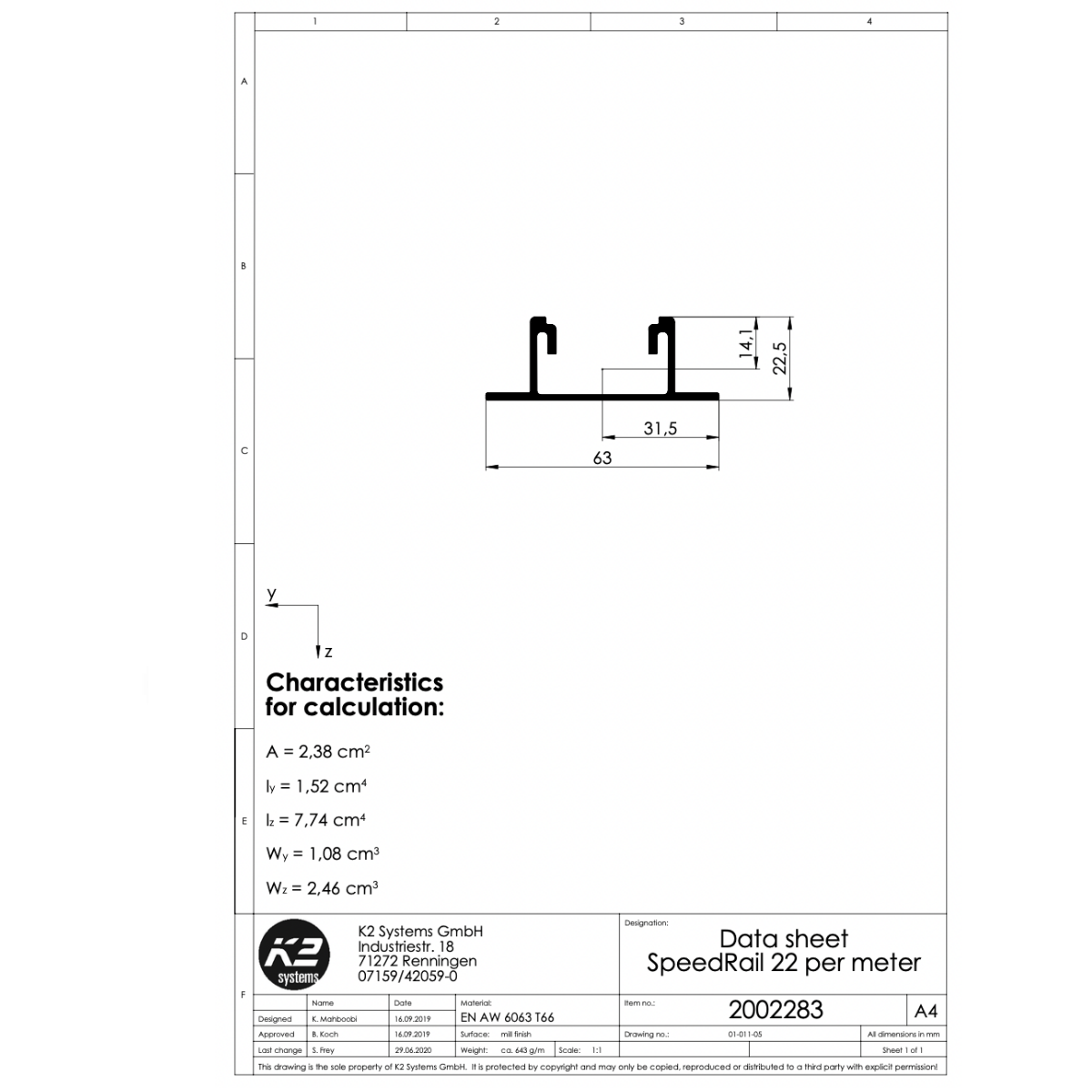 Schnellmontageschiene 2,50 m – Aluminium EN AW-6063 T66