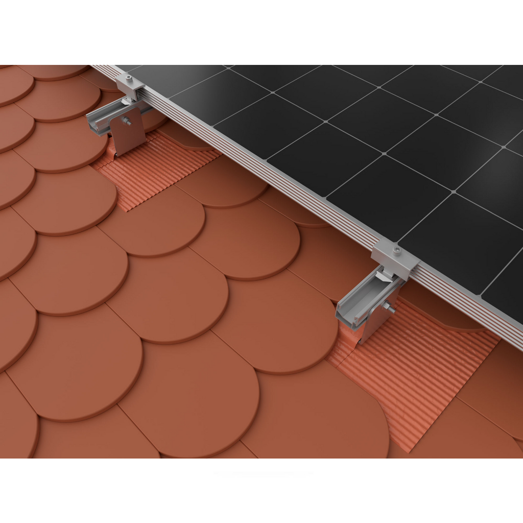 Metallabdeckung mit Butylstreifen – für SingleHook FLA bei Biberschwanzziegeln (Aluminium EN-AW-1200, Rot)