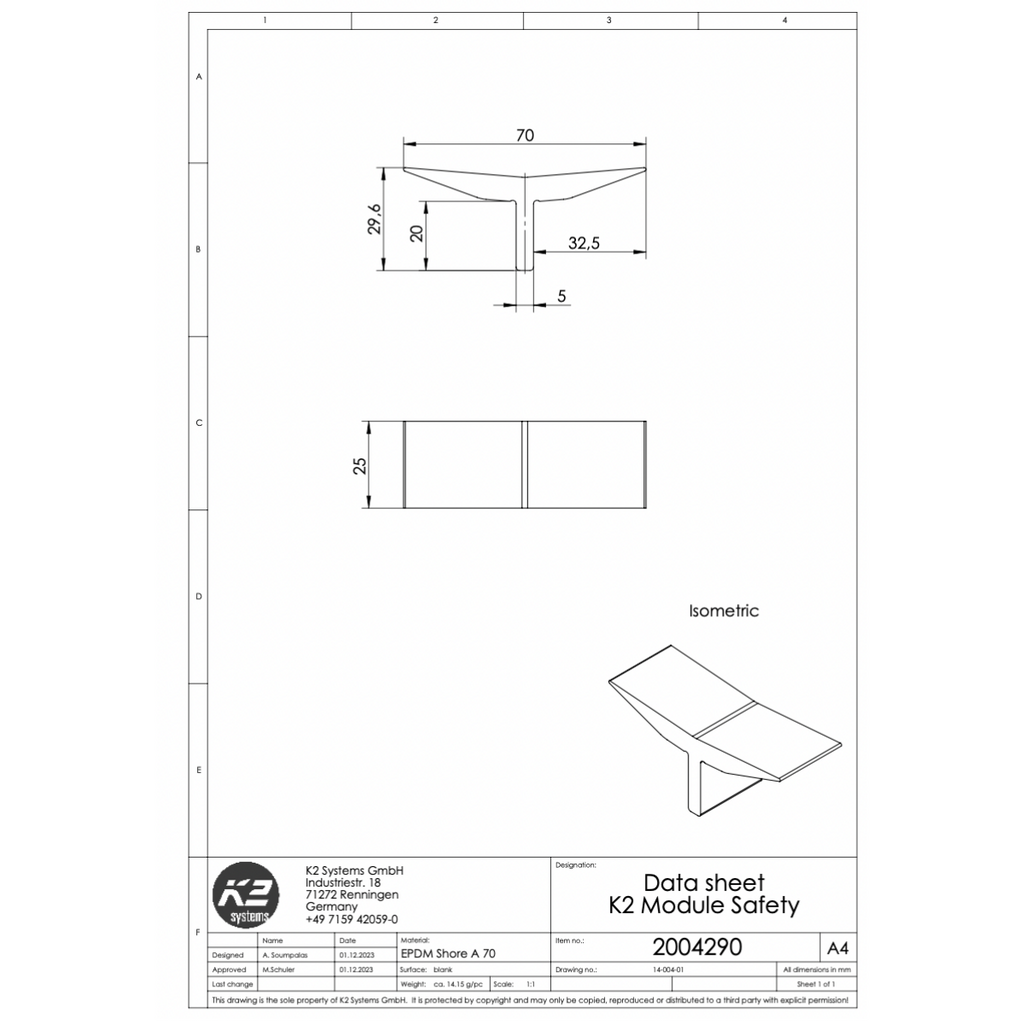 K2 ModuleSafety – Abstandhalter für InsertionRail im WallPV System