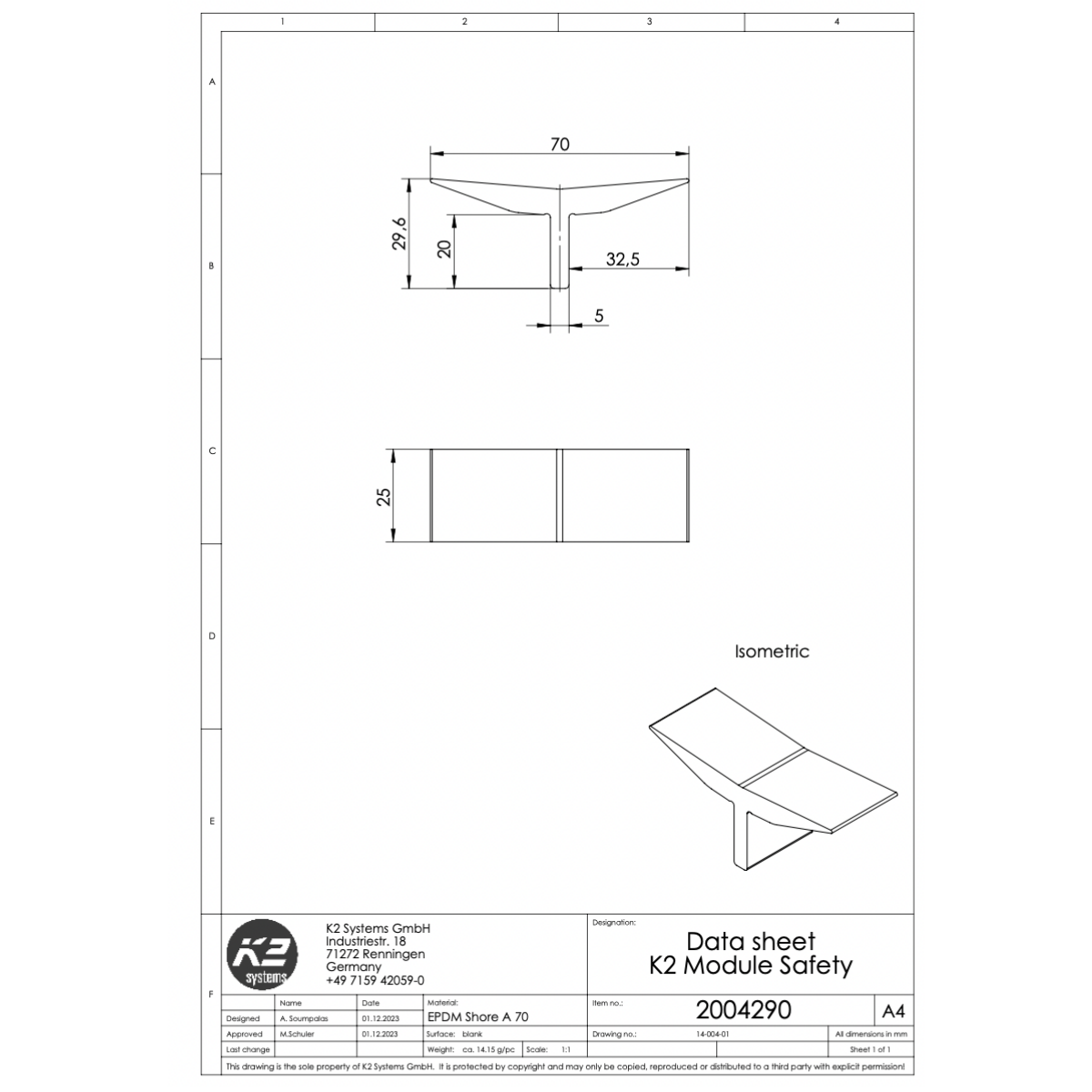 K2 ModuleSafety – Abstandhalter für InsertionRail im WallPV System